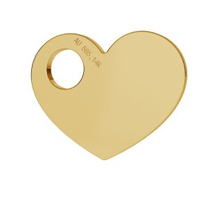 Inimă 14K aur pandantiv LKZ-00014 - 0,30 mm