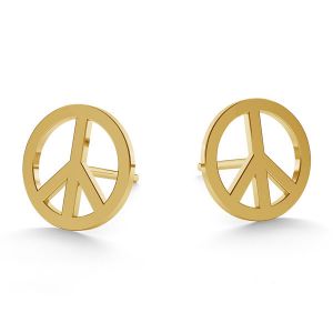 Simbol al păcii cercei 14K aur LKZ-00590 KLS - 0,30 mm