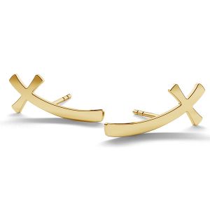 Crucifix cercei 14K aur LKZ-00690 KLS (L+P) - 0,30 mm