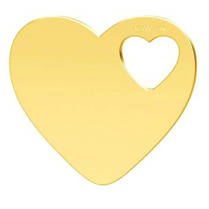 Inimă pandantiv, 14K aur, LKZ-01304 - 0,30