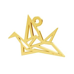Origami pasăre pandantiv, 14K aur, LKZ-00364 - 0,30
