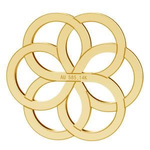 Origami pasăre pandantiv, 14K aur, LKZ-00364 - 0,30