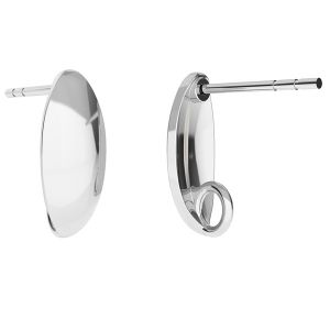 Oval cercei, sterling argint 925, ODL-00348 KLS