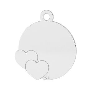 Inimă pandantiv, sterling argint 925, LK-1468 - 0,50