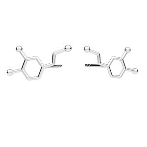 Dopamina formula chimică cercei, argint 925, ODL-00462 KLS (L+P)