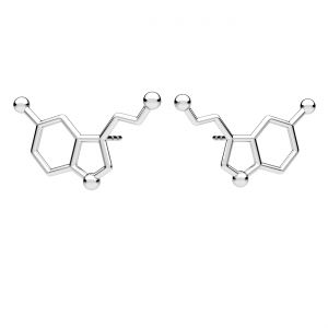 Serotoninei formula chimică cercei, argint 925, ODL-00463 KLS (L+P)