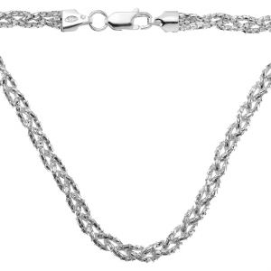 Lant coreean - împletitură cu lacăt*argintiu AG 925*PLE CORD 1,5 3P 45 cm