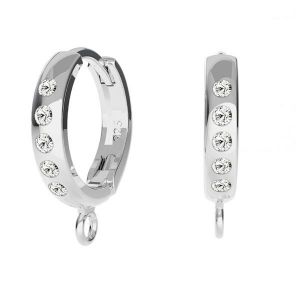 Tortită engleză cu cristale - tip cerc cu balama pentru suspendare*argint AG 925*OWS-00515 / ODL-00756 BZO 13,5x17 mm ver.2
