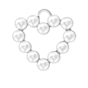 Inimă pandantiv Swarovski pearls, ODL-00789 24x24,5 mm ver.2
