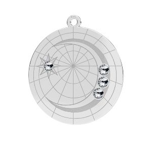 Lună mini pandantiv*argint 925*LKM-2625- 0,50 22x23,5 mm