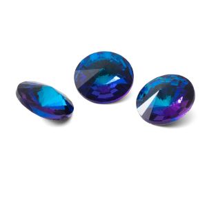 Rundă cristal 12mm, RIVOLI 12 MM GAVBARI SHIMMER BLUE