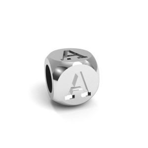 Pandantiv - cub cu litera A, argint 925, CUBE A 4,8x4,8 mm