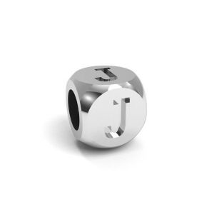 Pandantiv - cub cu litera J, argint 925, CUBE J 4,8x4,8 mm
