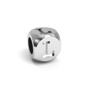 Pandantiv - cub cu litera L, argint 925, CUBE L 4,8x4,8 mm