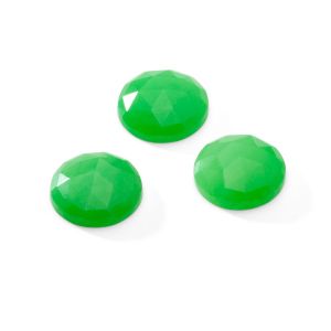 Piatră rotundă, spate plat, ROUND ROSE CUT 14,9 mm light green Jade, GAVBARI