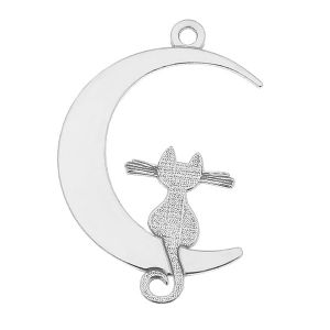 Pisica pe luna, pandantiv argint 925, LK-0489 14,9x22 mm