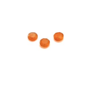 Piatră rotundă, spate plat, 3 mm Jad portocaliu, GAVBARI