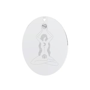 Pandantiv meditatie cu cristal Gavbari*sterling argint 925*LKM-3059 - 0,50 20x25 mm ver.2