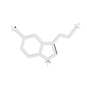 Serotoninei formula chimică pandantiv, argint 925, ODL-00742 13,5x29 mm