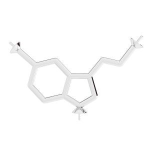 Serotoninei formula chimică pandantiv, argint 925, ODL-00742 13,5x29 mm