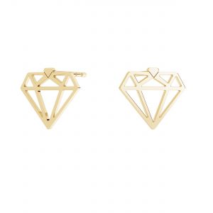 Diamant cercei, 14K aur, KLS LKZ14K-50115 10,2x11,7 mm - 0,30 mm