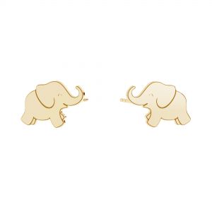 Elefant cercei, 14K aur, KLS LKZ14K-50138 10x15 mm - 0,30 mm