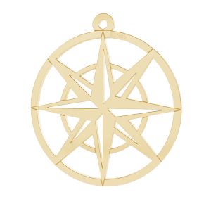 Busolă trandafir vânt pandantiv*aur 585*LKZ14K-50123- 0,30 25x25 mm