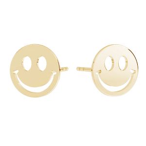 Zâmbet emoticon cercei, 14K aur, KLS LKZ14K-50129 10x10 mm - 0,30 mm