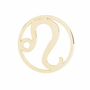 Leu pandantiv zodiac, 14K aur, LKZ14K-50183 - 0,30 12x12 mm