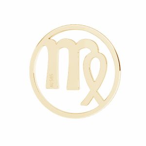 Fecioară pandantiv zodiac, 14K aur, LKZ14K-50184 - 0,30 12x12 mm