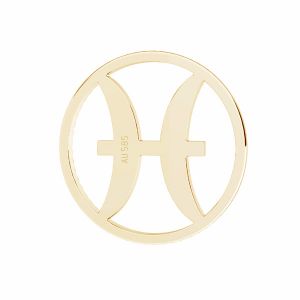 Peste pandantiv zodiac, 14K aur, LKZ14K-50186 - 0,30 12x12 mm