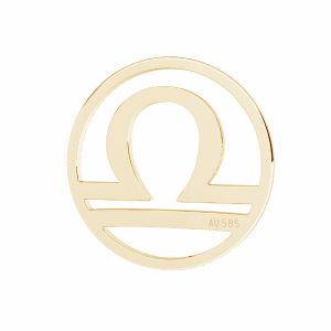 Balanta pandantiv zodiac, 14K aur, LKZ14K-50189 - 0,30 12x12 mm