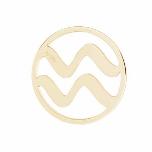 Vărsător pandantiv zodiac, 14K aur, LKZ14K-50190 - 0,30 12x12 mm