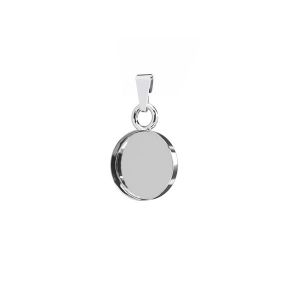 Pandantiv cabochon rotund, baza din rasina, argint 925, KR FMG-R 2,1x5,8 mm