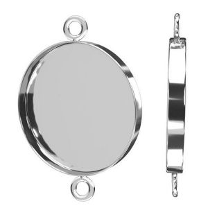 Cabochon pandantiv rotund, argint 925, CON 2 FMG-R 3x20 mm