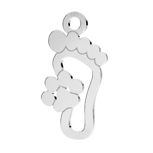 Câine labă pandantiv, argint 925, LKM-3174-05 8,7x16,4 mm