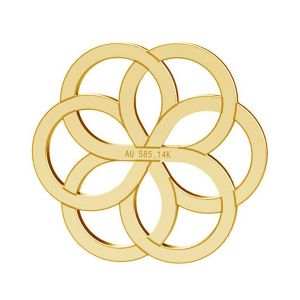 Flori rozeta pandantiv, 14K aur, LKZ14K-50248 - 0,30 10x10 mm