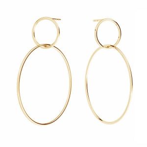 Cercei cerc, 14K aur, SG - KLS-34 34x44,4 mm