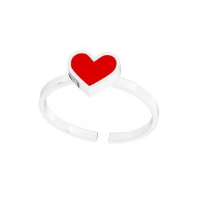 Inel inima - dimensiune universală, răsină colorată*argint 925*U-RING ODL-01117 6,5x20 mm ver.2