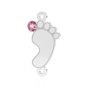 Picioare pentru copii pandantiv*sterling argint 925*LKM-3315 - 0,50 9x17 mm (pink crystal)