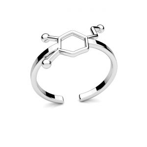 Dopamina formula chimică inel, argint 925, U-RING ODL-00613 10,5x16 mm
