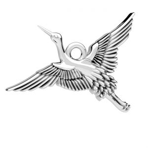 Pasăre macara, pandantiv, argint 925, ODL-01309 19x23,4 mm