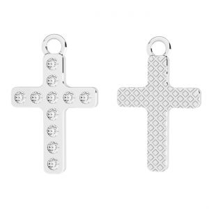 Cruce cu cristale, argint 925, OWS-00244 ver.2 12,3x20 mm