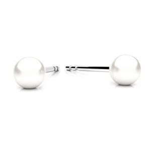 Cercel post - perla 4 mm, argint 925, KLS-38 4x16,2 mm