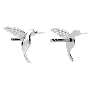 Pasărea colibri cercei, argint 925, KLS ODL-01363 9,5x11 mm