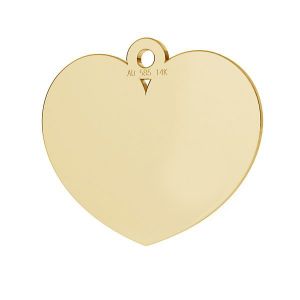 Inimă pandantiv, 14K aur, LKZ14K-50270 - 0,30 14x15,5 mm