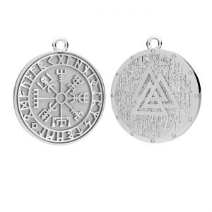 Compas runic Viking - Vegvisir pandantiv, baza de rasina*argint 925*CON-1 OWS-00563 18,2x20,8 mm