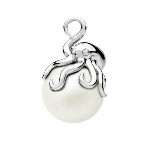 Pandantiv caracatita cu perla, argint 925, OWS-00619 8,6x9,3 mm ver.2