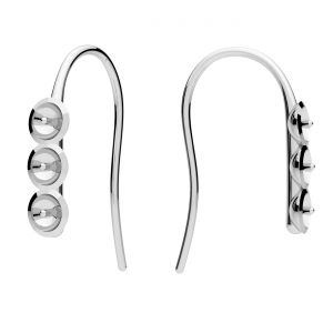 Cercei deschisi bază de perle, sterling argint 925, KLS ODL-01381 4,8x26 mm