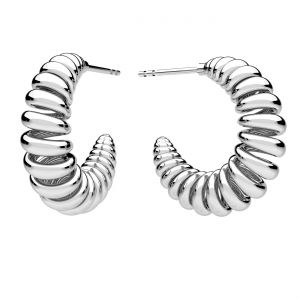 Rundă cercei, sterling argint 925, KLS ODL-00624 5,9x19,5 mm